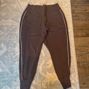 Athleta Venice Jogger Pants Shale/White Trim size L